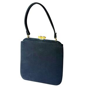 Vintage Meyer New York Whimiscal Artsy architectural Black Velvet bag